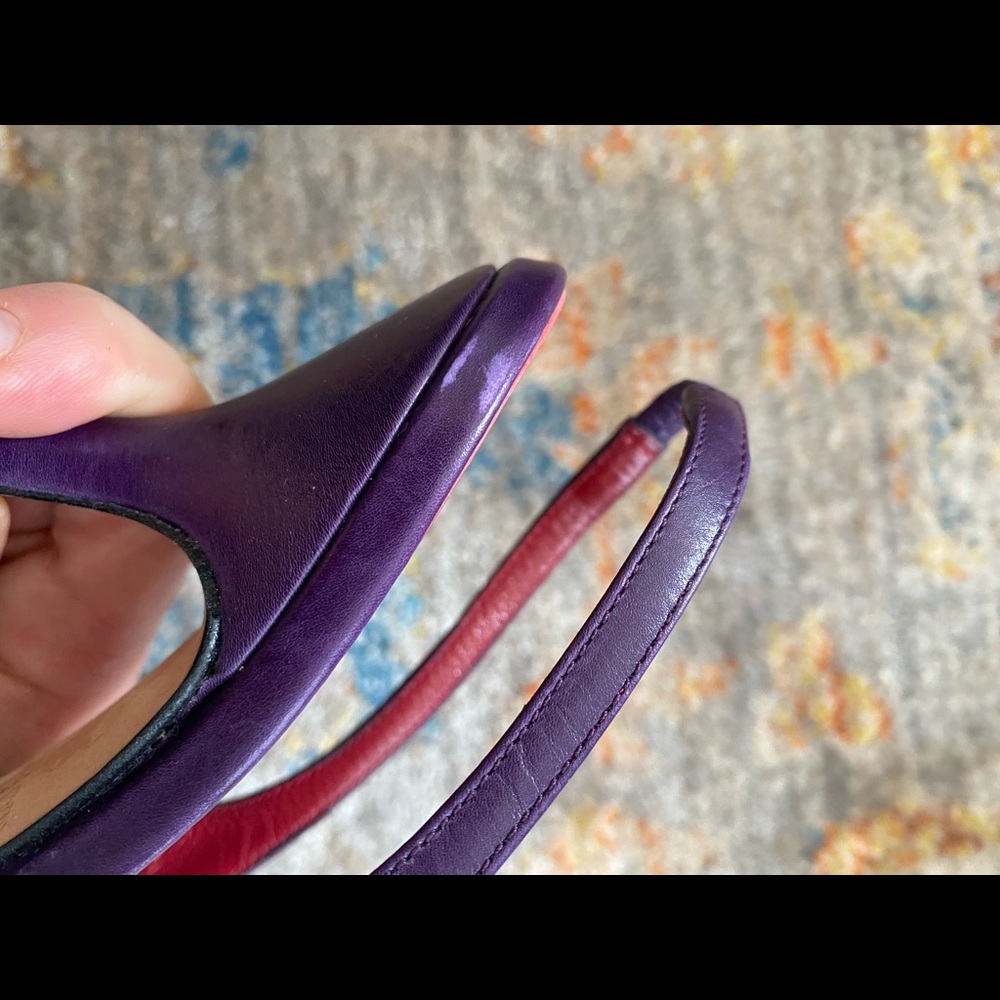 Kate Spade calf leather Glacial Slingback pump in Grape Purple - Picture 7 of 13